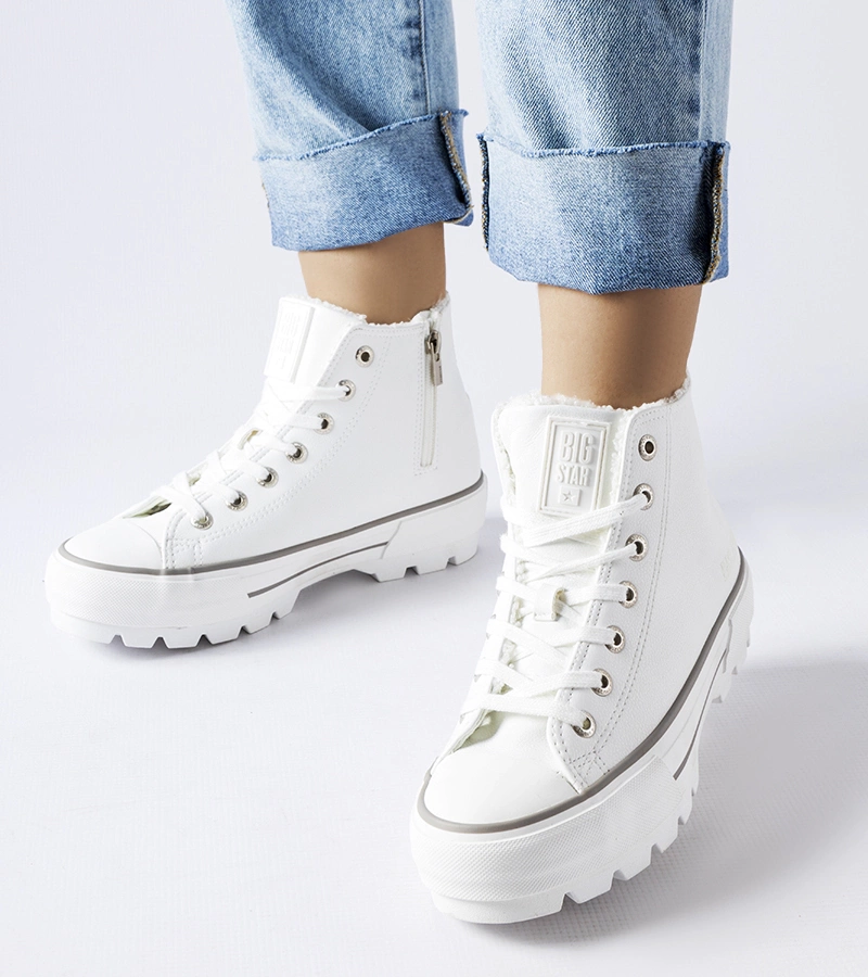 Bílé kotníkové tenisky Big Star MM274037 WHITE