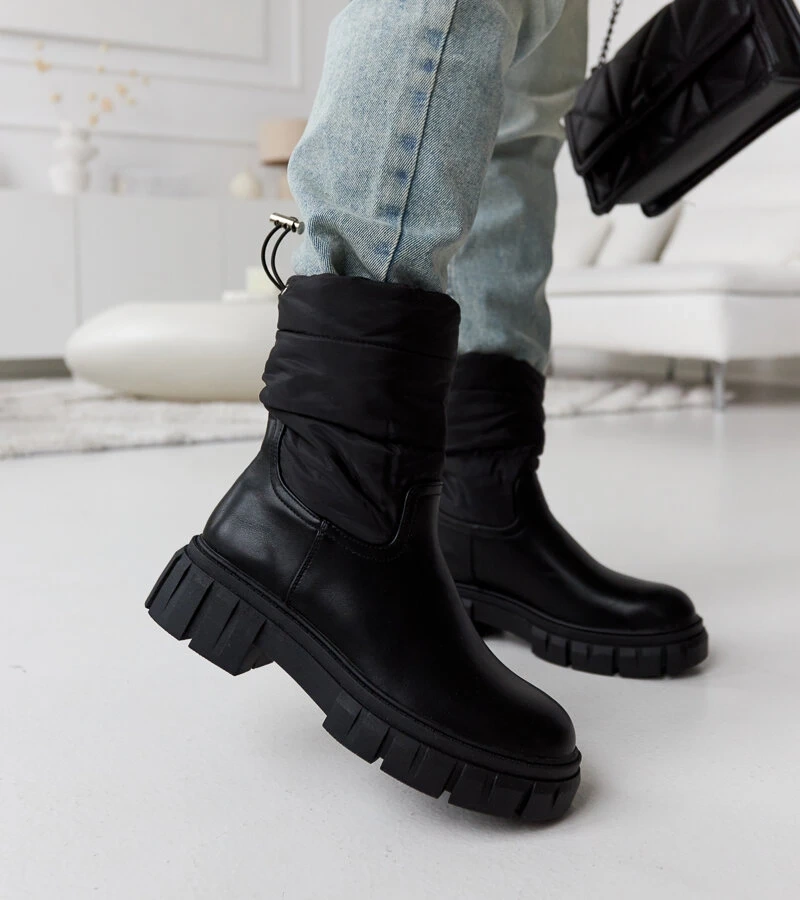 Černé zateplené kroužkované sněhule Hoffman