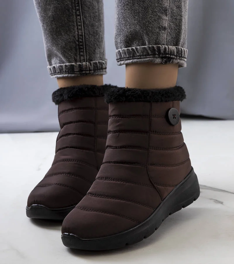 Hnědé prošívané sněhule Reign