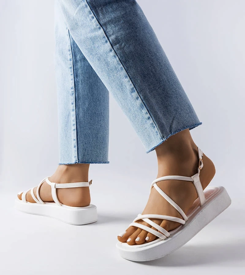 Bílé sandály na platformě Brunelle