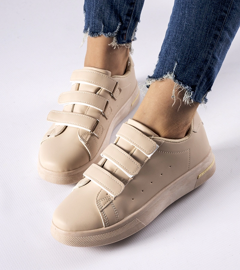 Bežové tenisky na suchý zip Paré