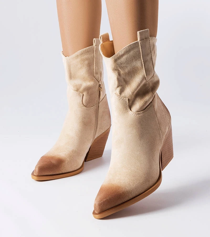 Klasické béžové kovbojské boty Marcheterre