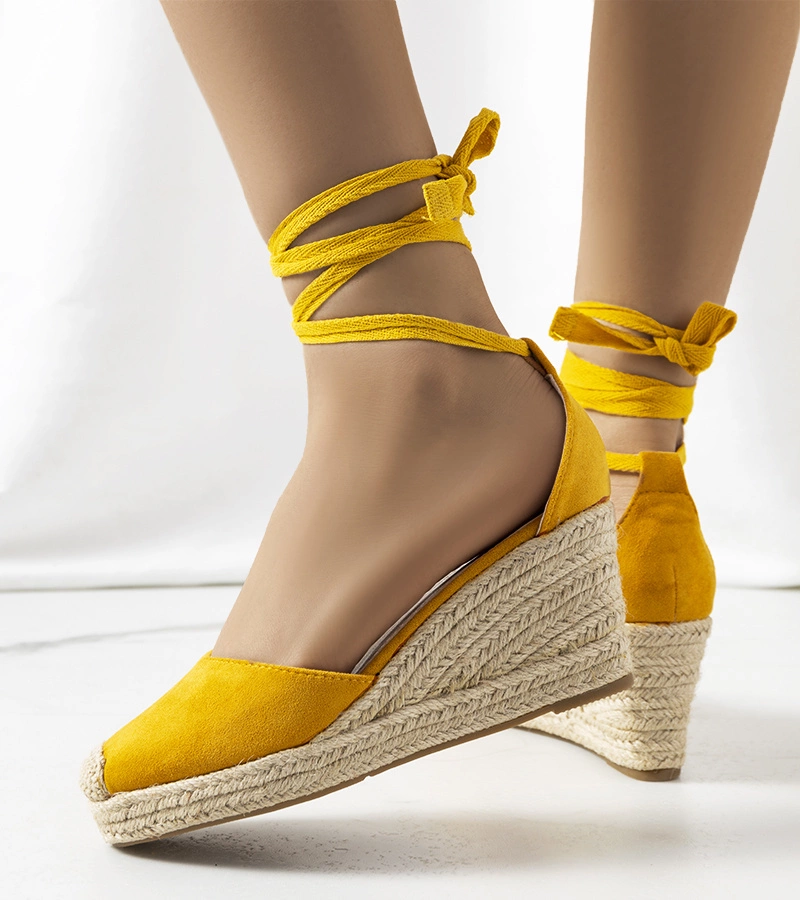 Žluté espadrilky Tyler s podpatky