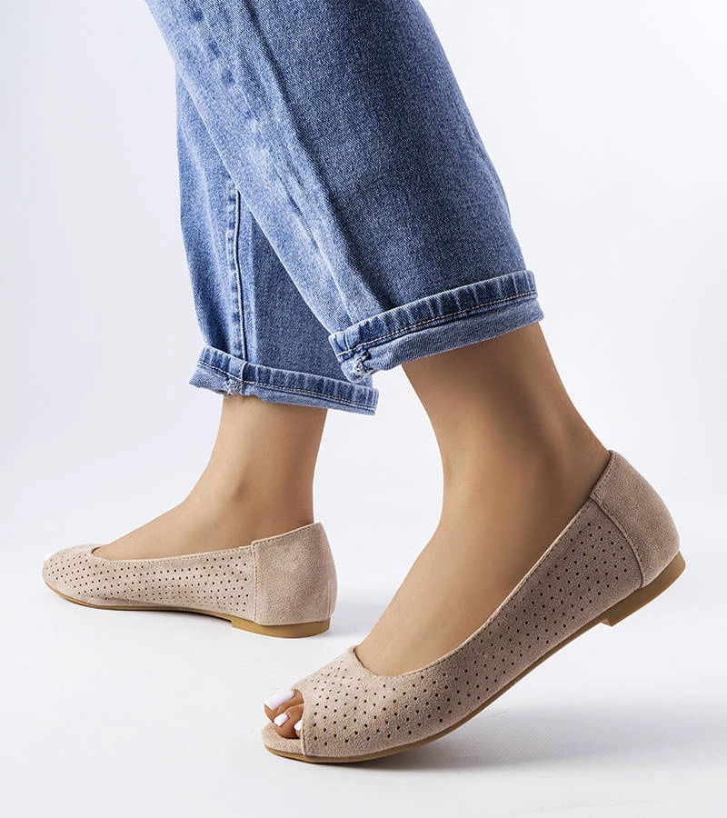 Hnědé ažurové baleríny Agate