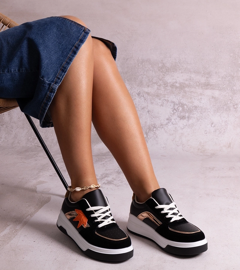 Černé tenisky z eko-semiše značky Kollins