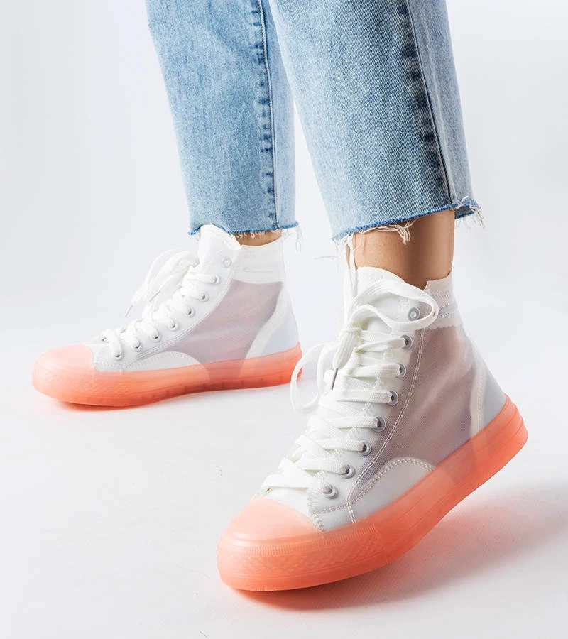 Bílo-růžové kotníkové tenisky Nanterre