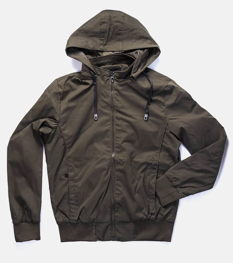 Zelená pánská větrovka Brault s kapucí