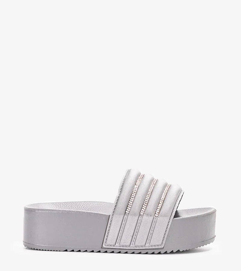 Šedé žabky Corette s vysokou podrážkou