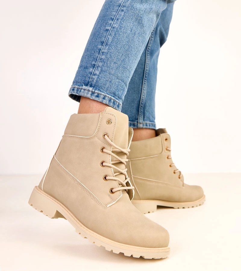 Béžové trapery workery s matnou úpravou Alicia