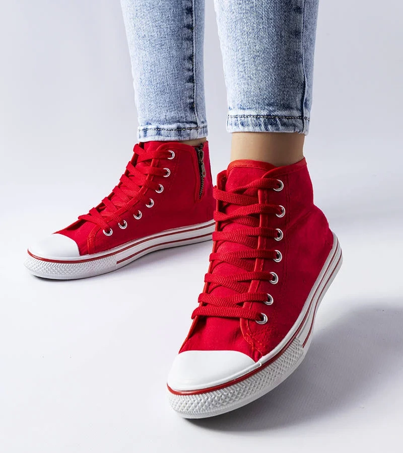 Červené kotníkové tenisky Alaine