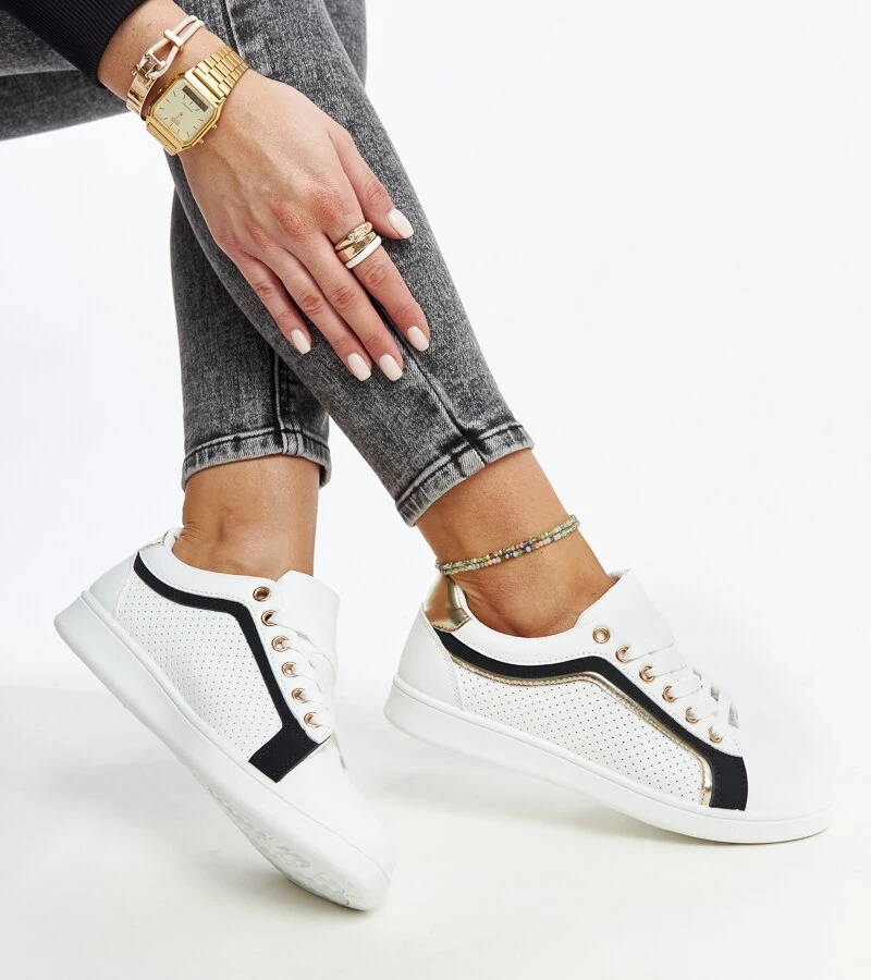 Bílo-černé tenisky na platformě Amala