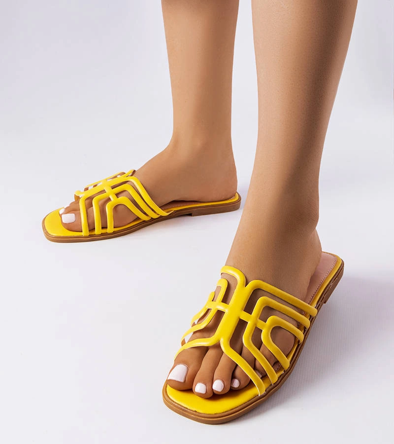 Žluté dámské žabky Gandy