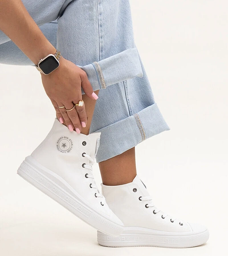 Bílé vysoké tenisky Big Star LL274A183