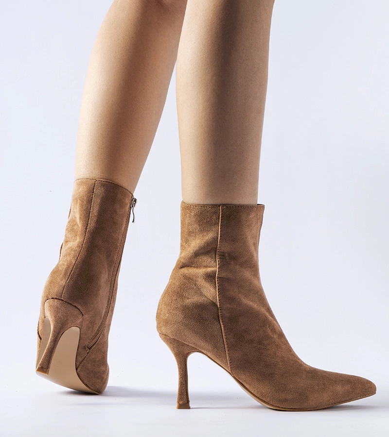 Zelené kotníkové boty na nízkém podpatku Lucerne F159 KHAKI