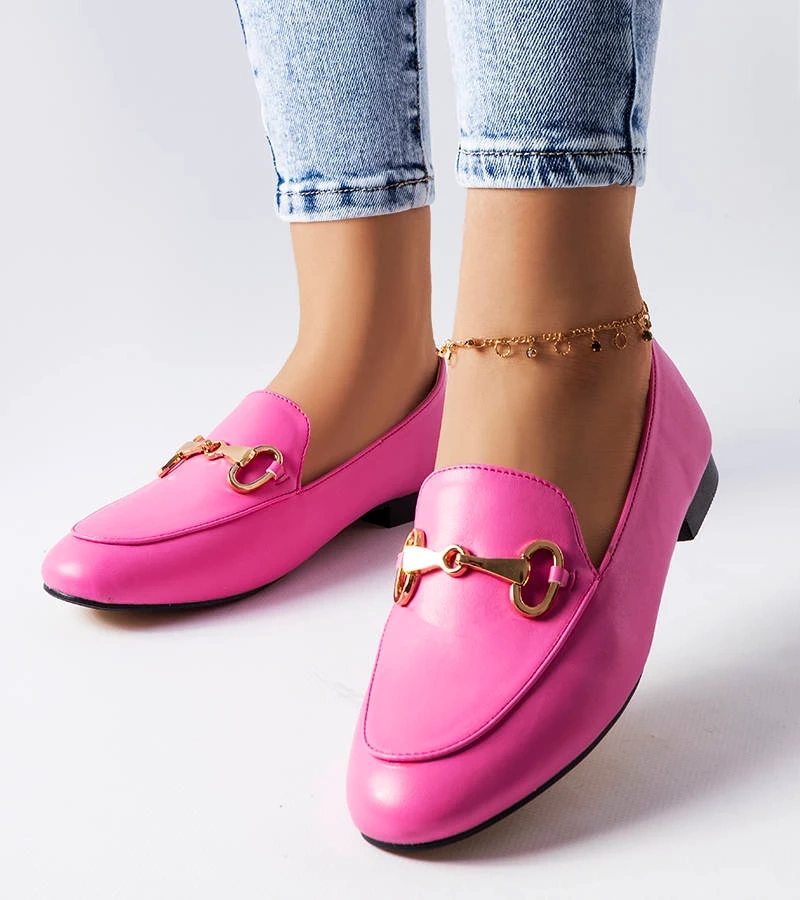 Růžové mokasíny s přezkou Philip