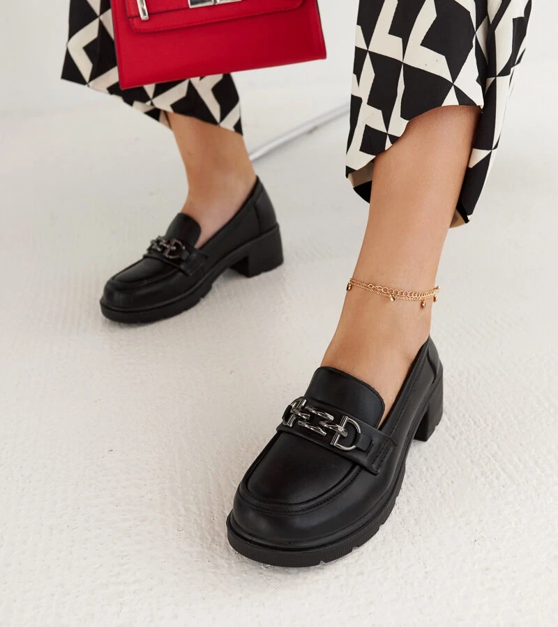 Černé ekologické kožené mokasíny Lyyli