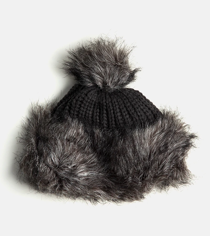 Šedá čepice s bambulí Leola