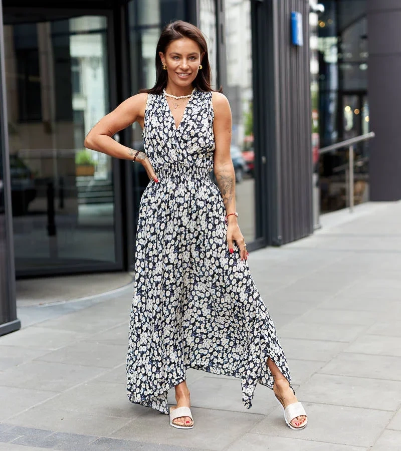 Černé květinové šaty Alpicella