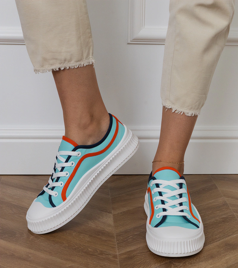 Modré dámské tenisky na platformě Salis