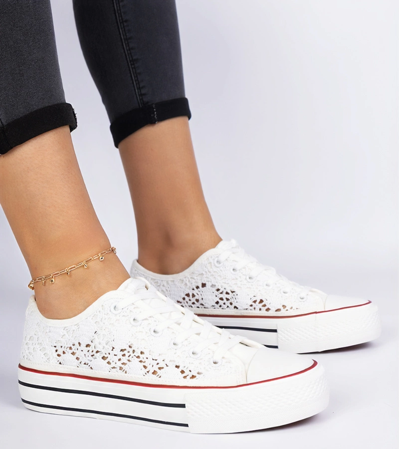 Bílé dámské ažurové tenisky Fernansis