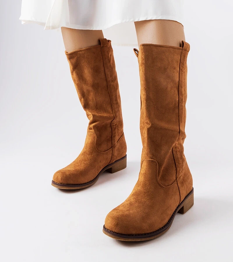 Hnědé boty Aosta na plochém podpatku