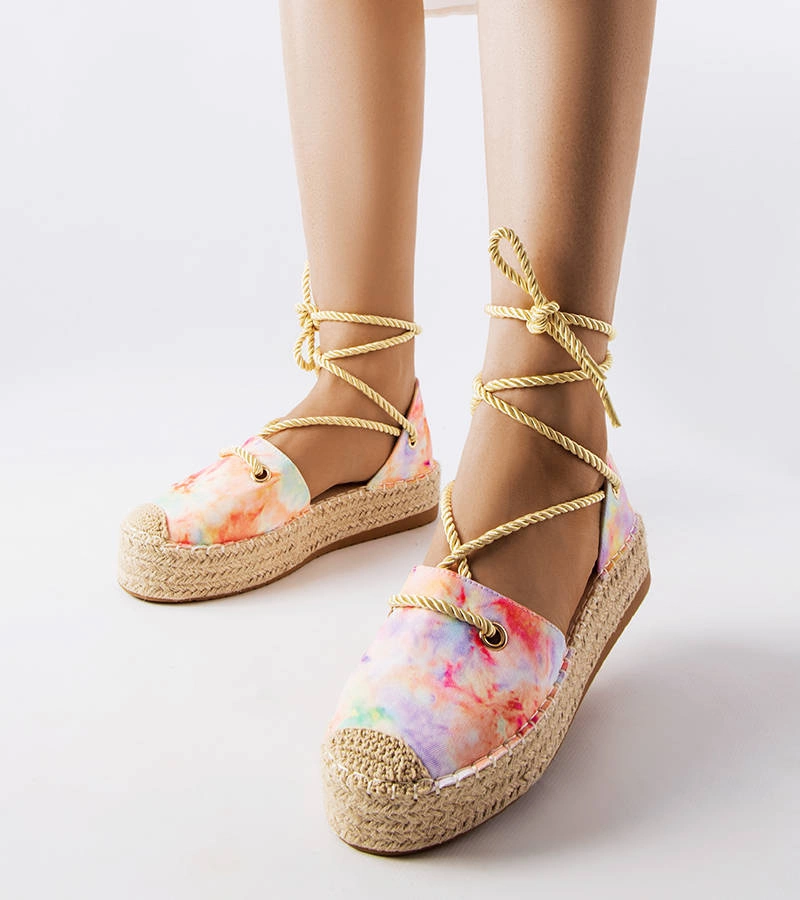 Žluté vázané espadrilky na platformě Duffet