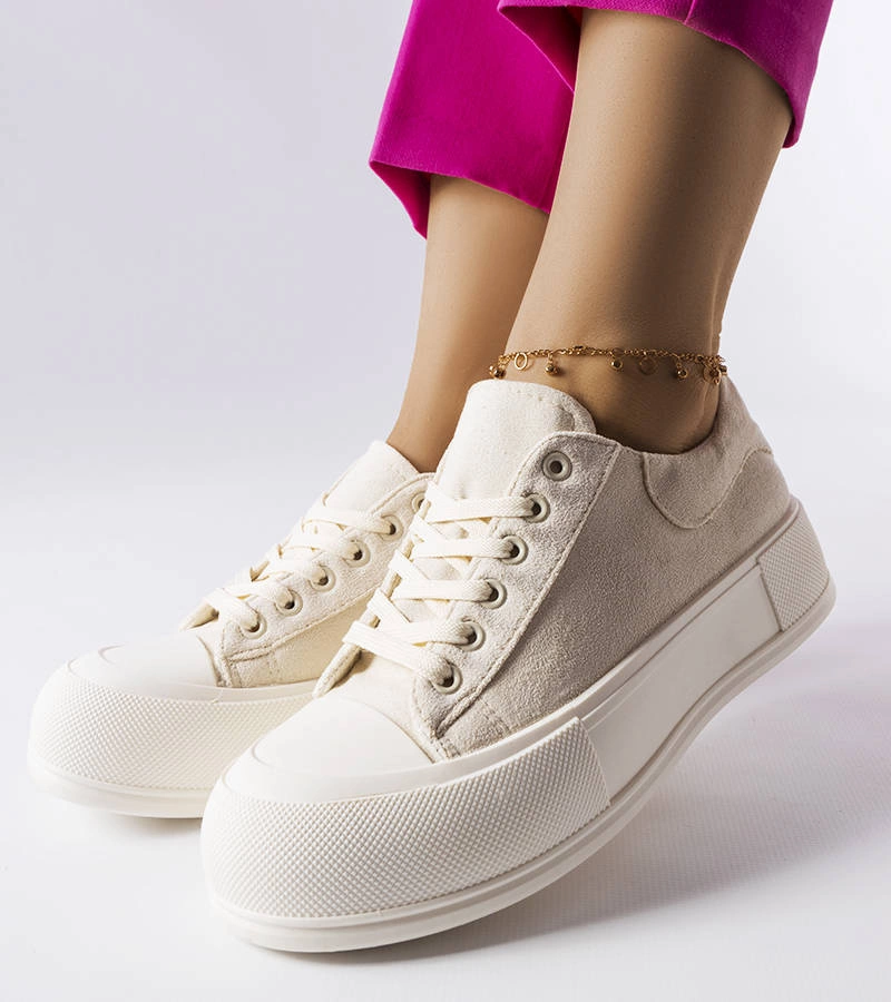 Béžové tenisky na platformě Agathe