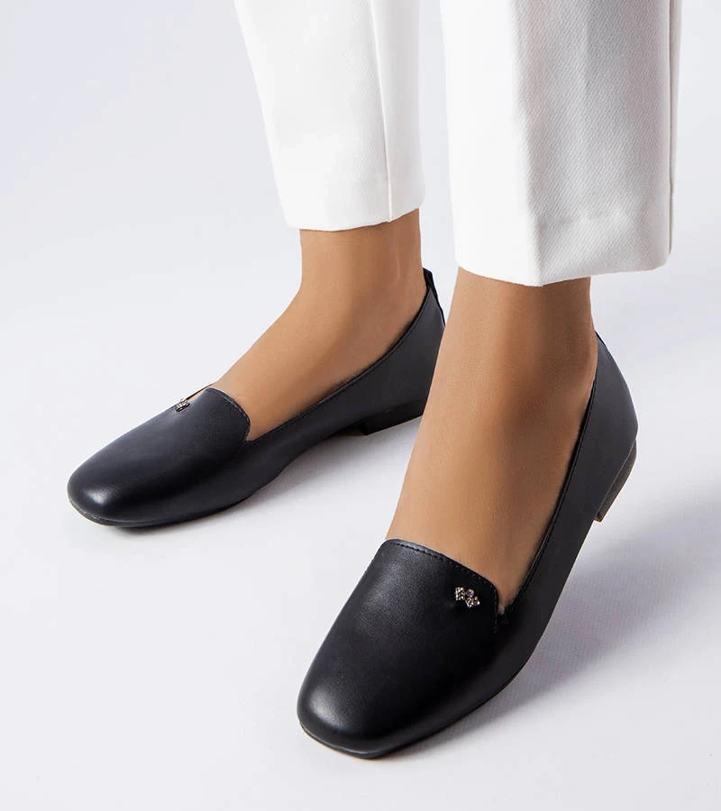 Černé baleríny se čtvercovou špičkou Noël