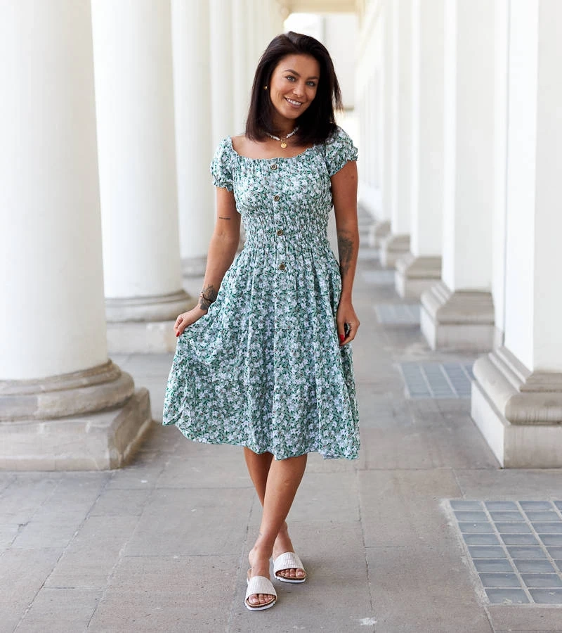 Zelené květinové šaty Carita