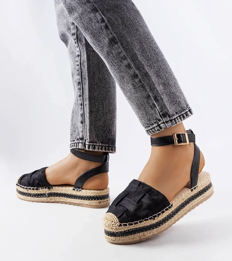 Černé espadrilky na platformě Lafrenière