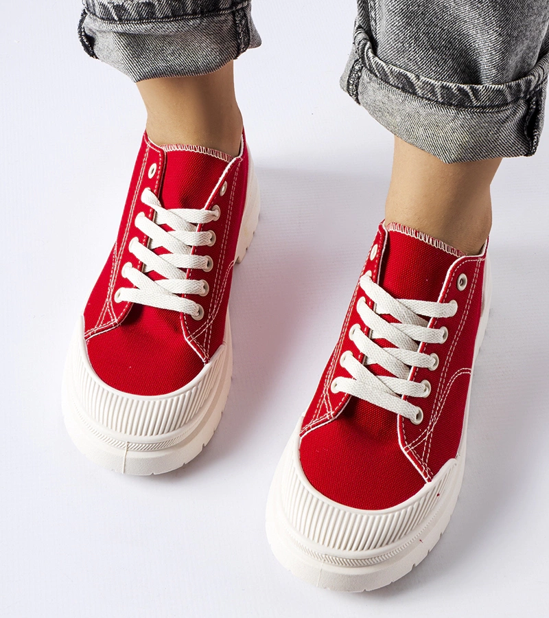 Červené látkové tenisky Nassar