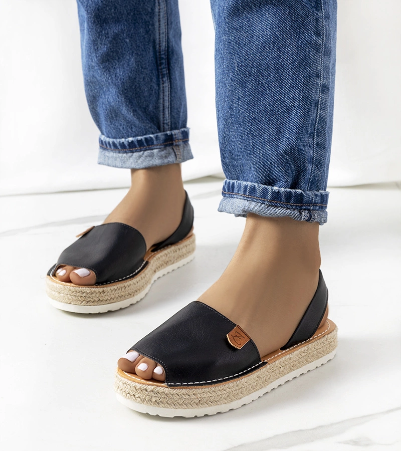 Černé espadrilky na platformě Verdam
