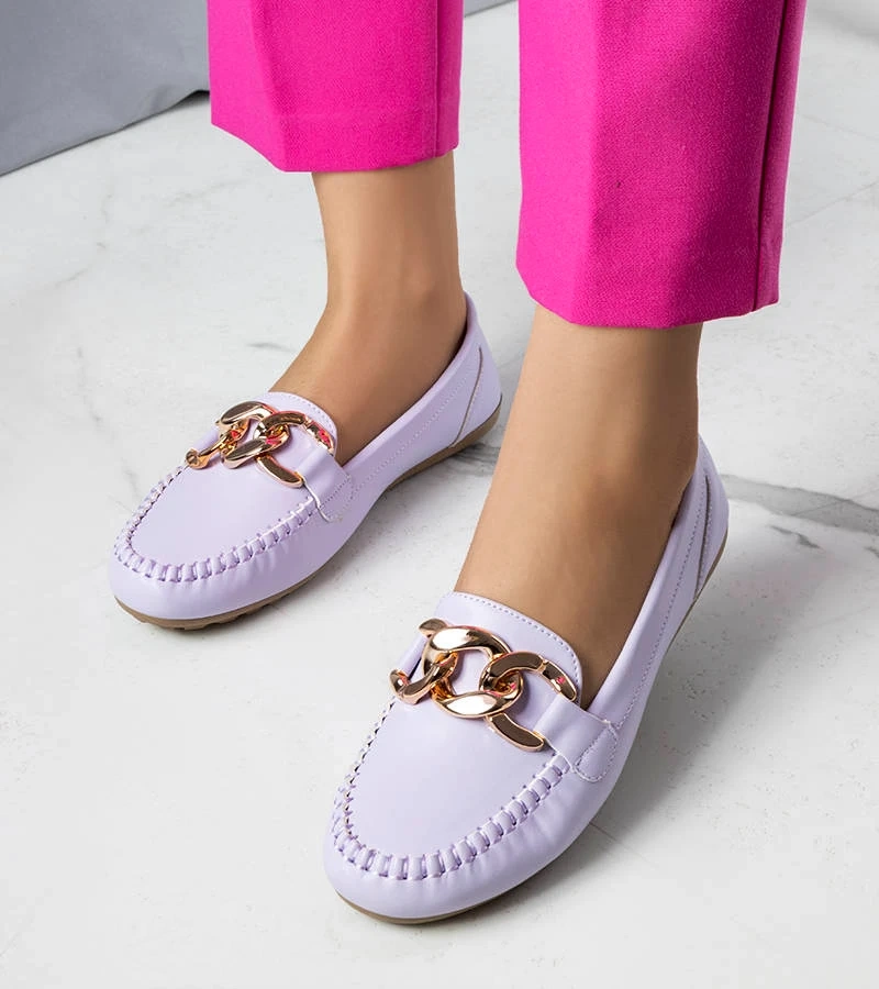 Fialové mokasíny s řetízkem Norma