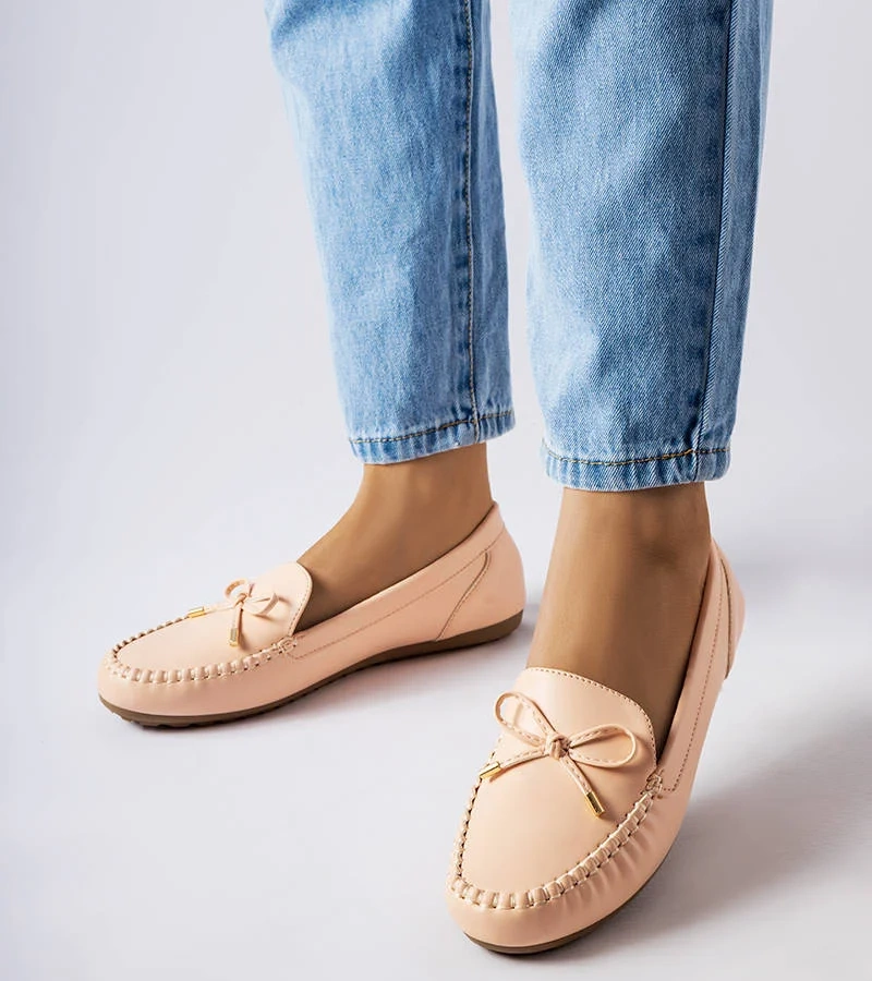 Bežové mokasíny s mašličkou Via Foria
