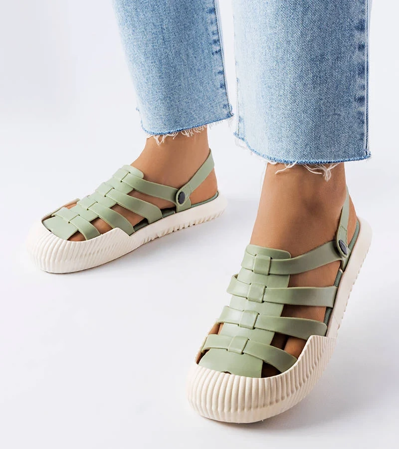 Zelené gumové sandály Canton