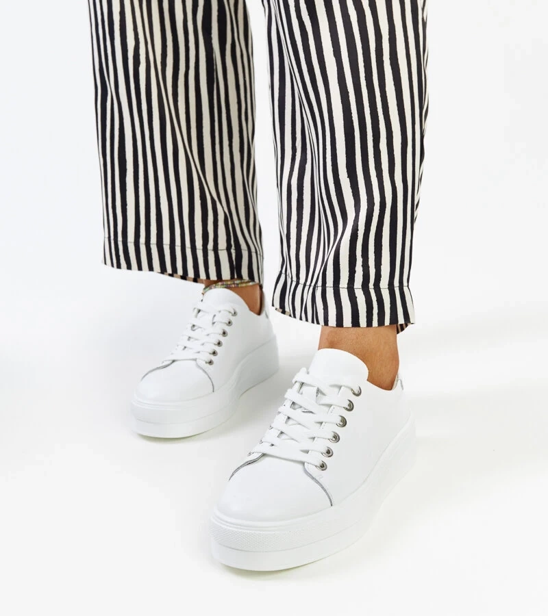 Bílé klasické kožené tenisky Sleiman