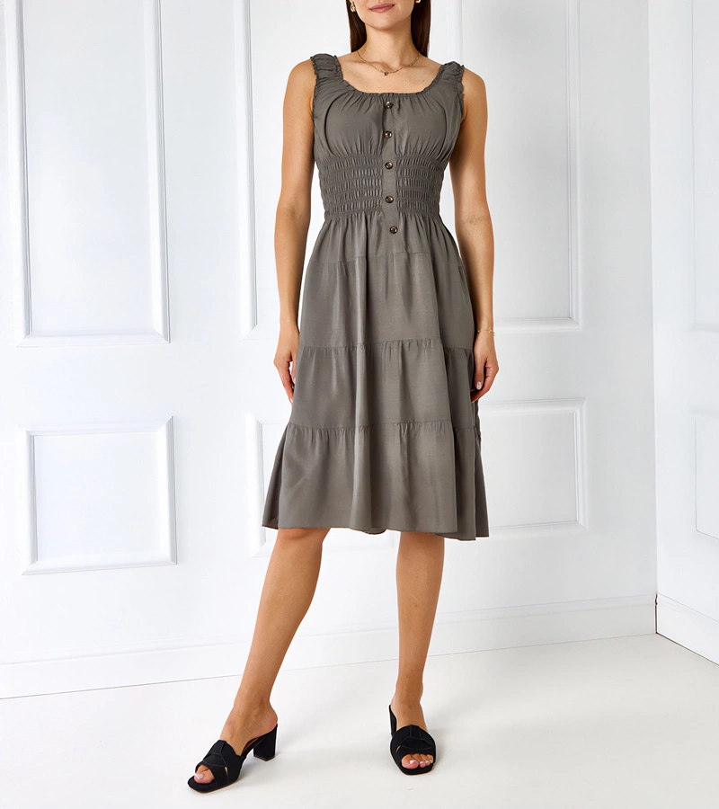 Zelené šaty na ramínkách Masaew