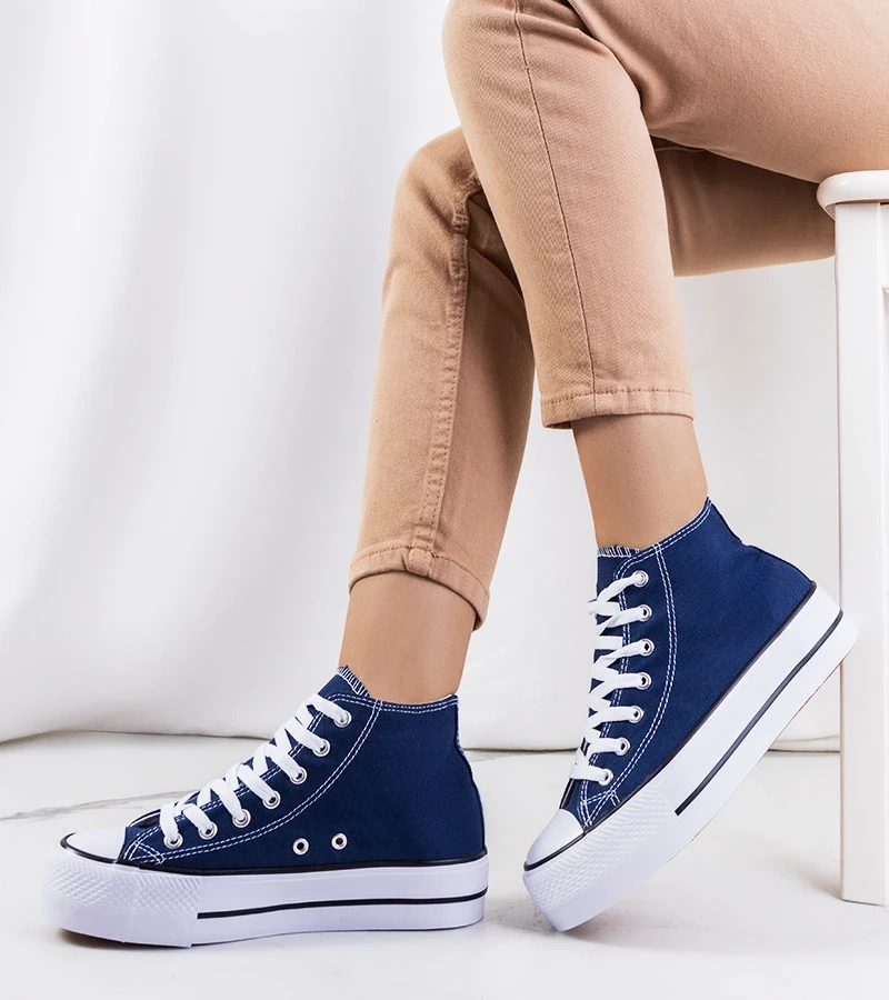 Námořnicky modré tenisky Korgay na platformě