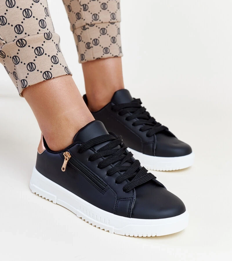 Černé tenisky se zipem na straně Shanna