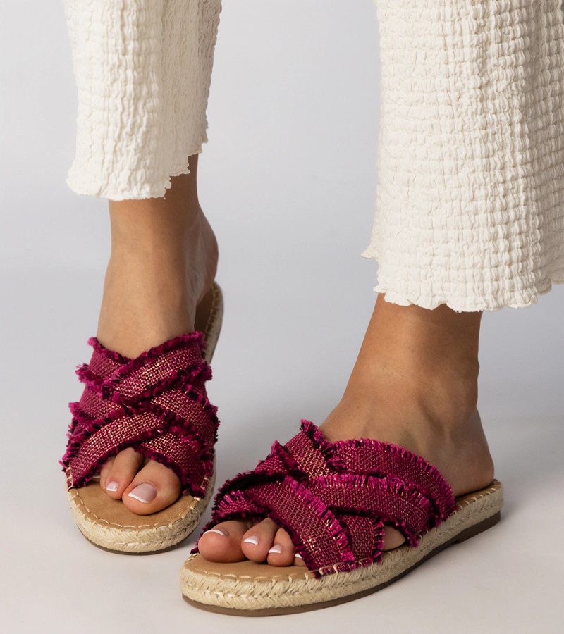 Růžové pantofle espadrilky Berunda