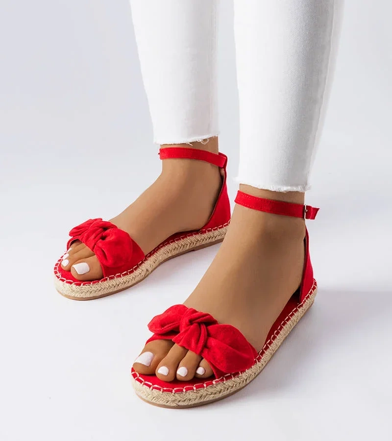 Červené espadrilky s mašlí Faure