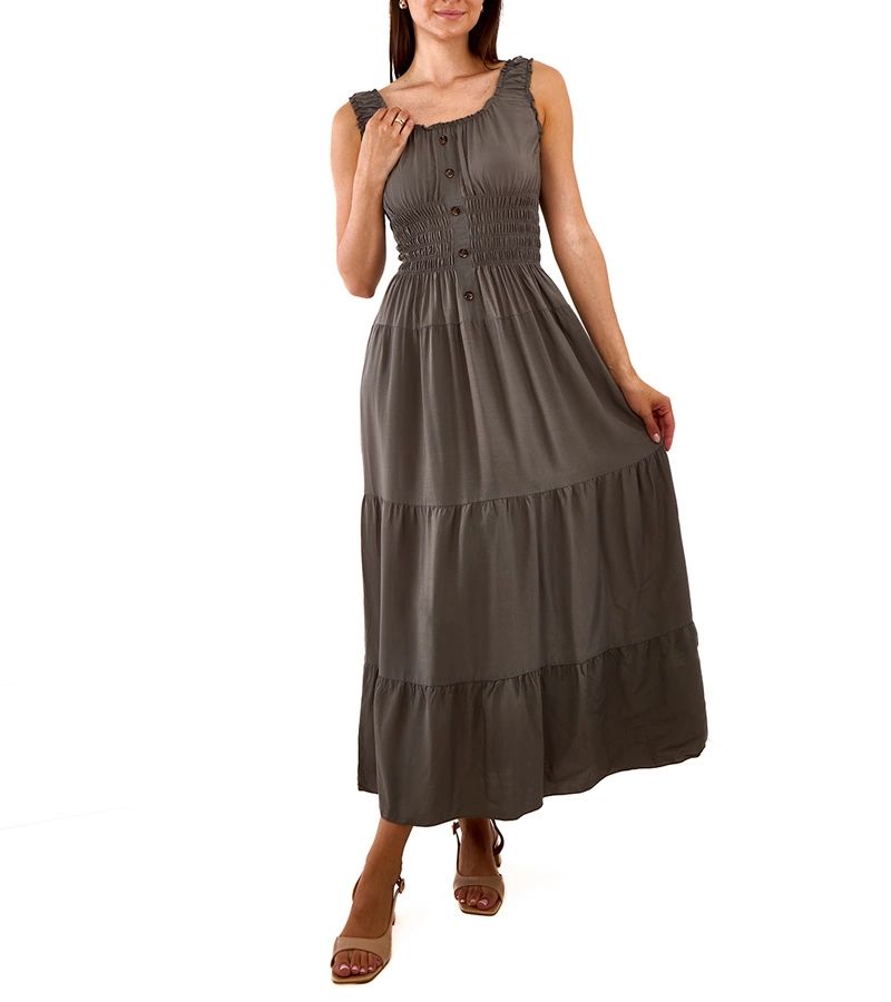 Tmavě zelené šaty s drapérií Atiye