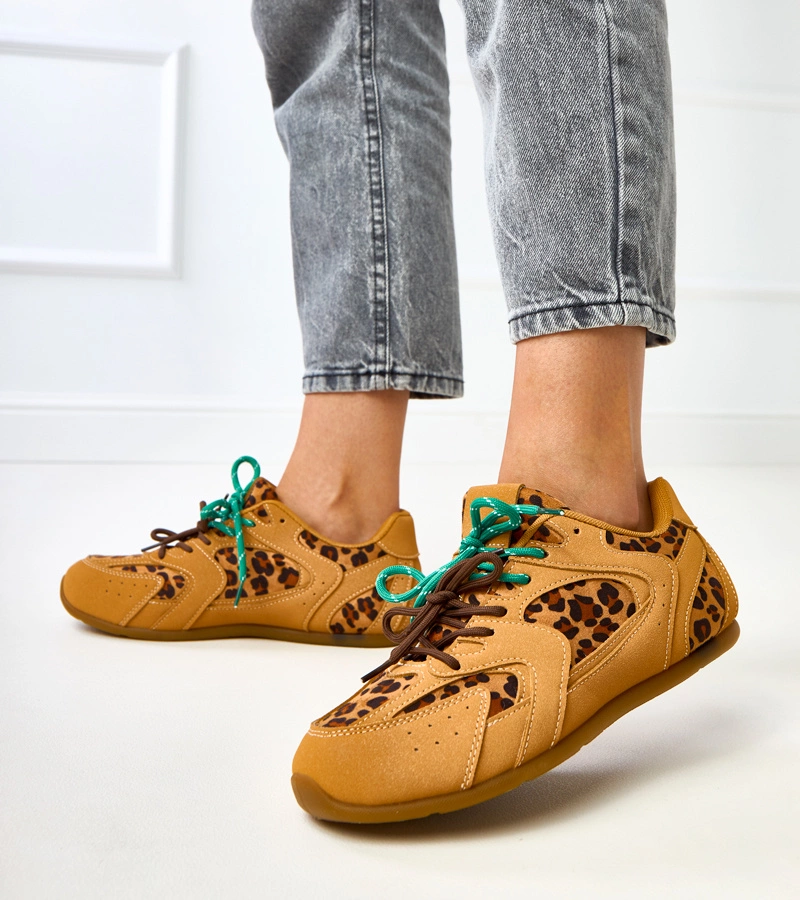 Casey leopardí tenisky s dvojitým šněrováním