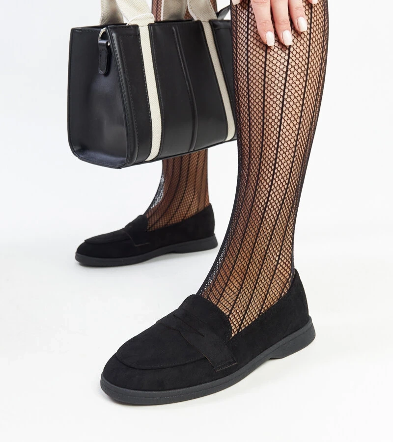 Černé semišové mokasíny Nibras