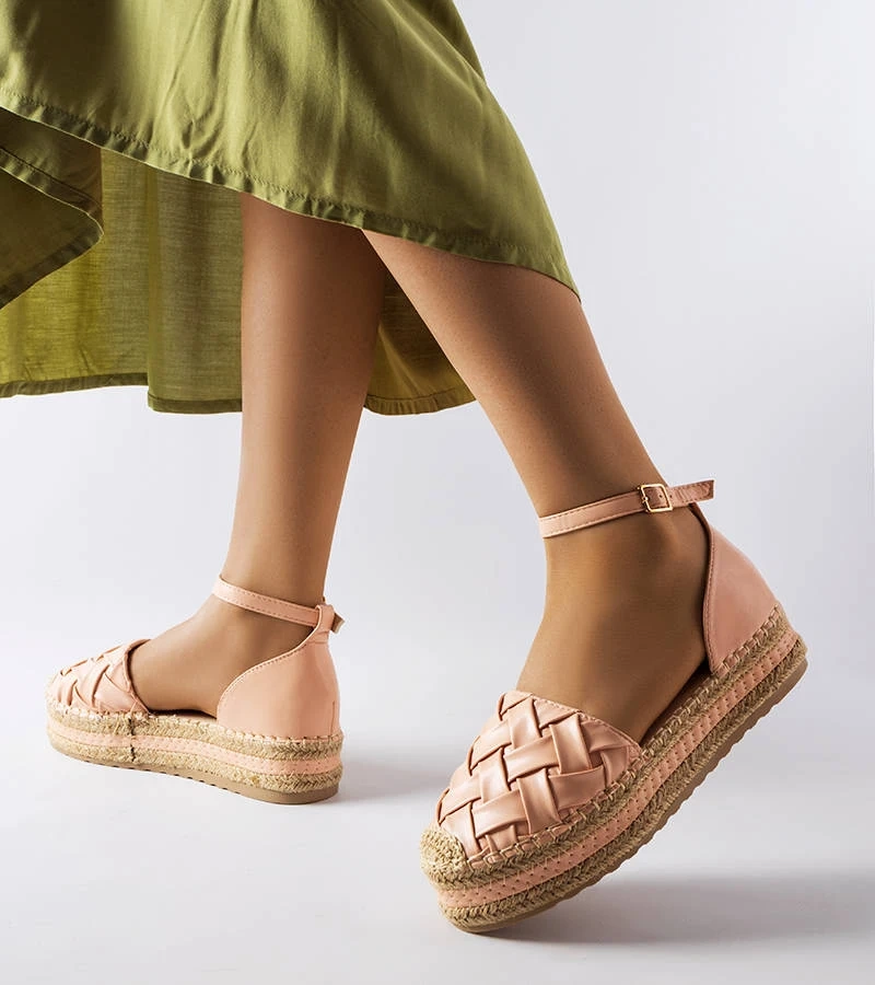 Růžové espadrilky na platformě od značky Gour