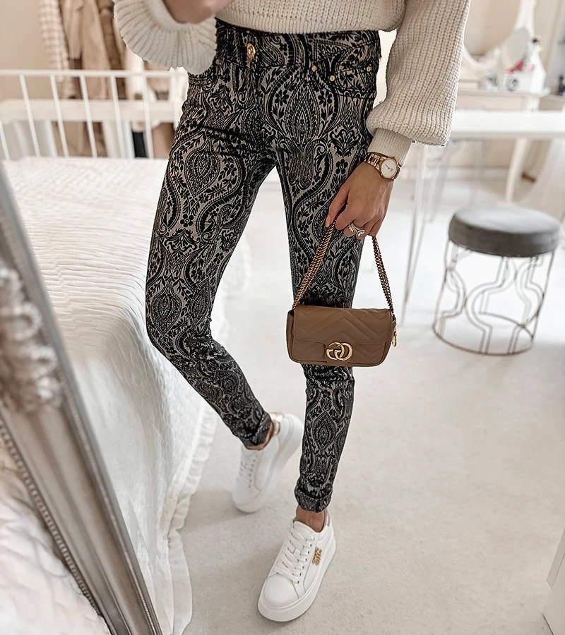 Dámské černo-grafitové kalhoty Alia