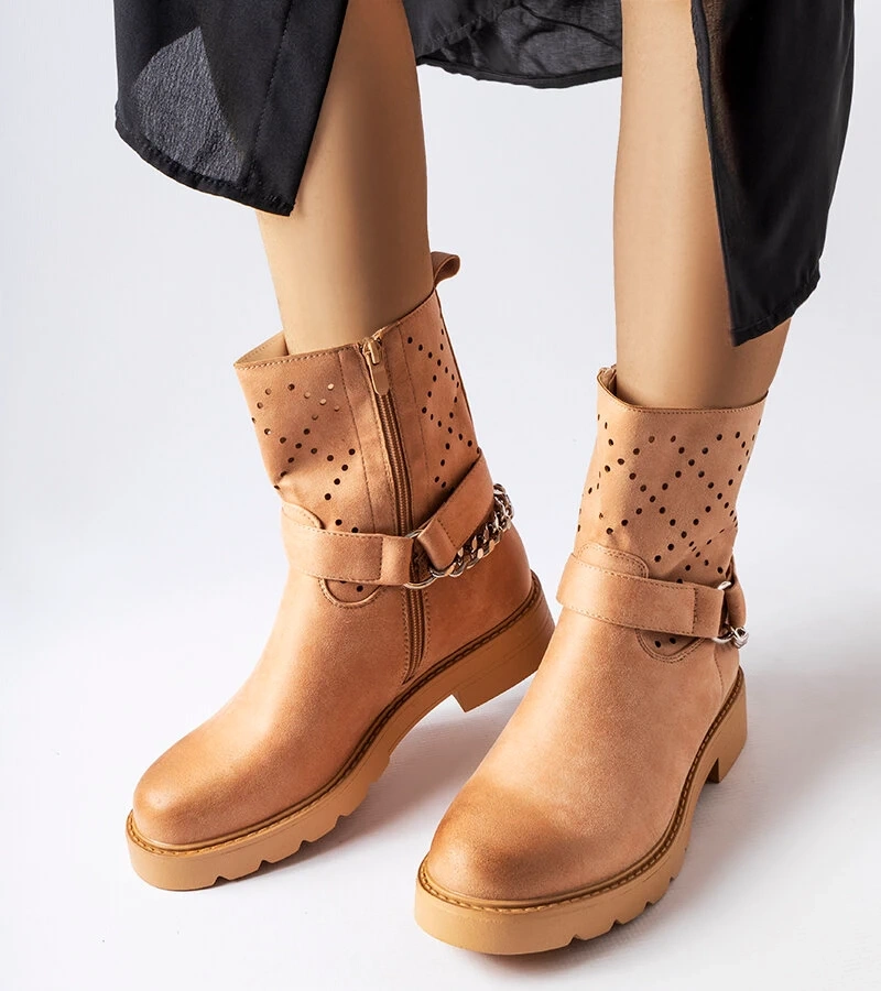 Bežové průhledné kotníčkové boty s řetízkem Procopio