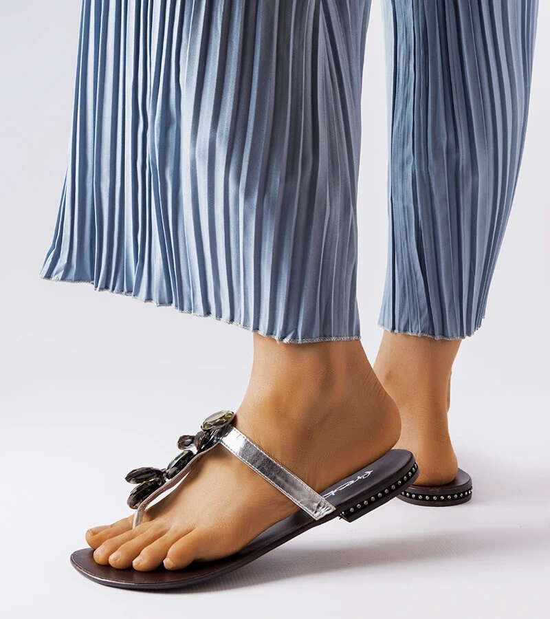 Stříbrné elegantní žabky Zarattini