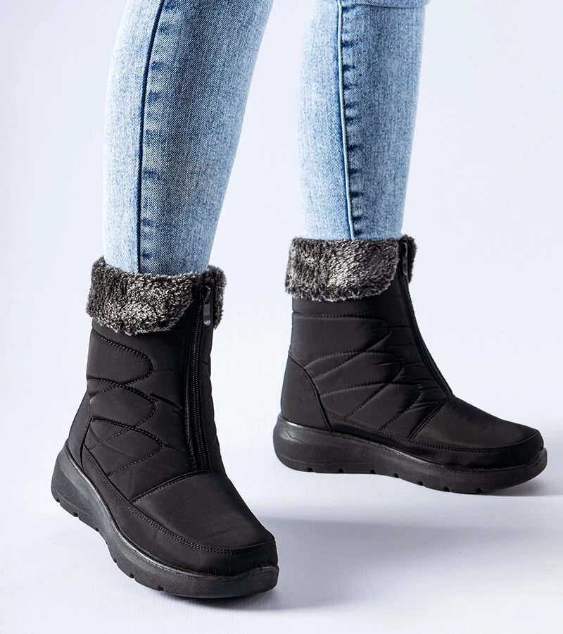 Černé sněhule na nízké platformě Brownton