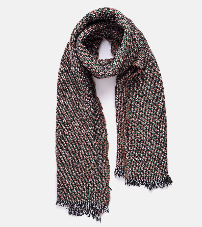 Zeleno-oranžová šála Aria